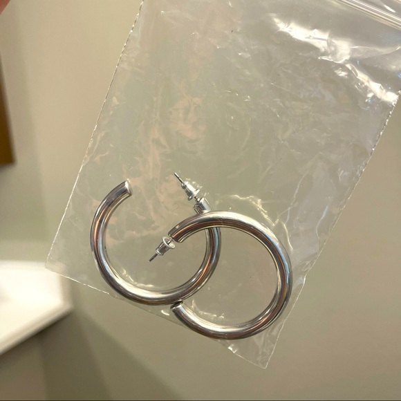 Francesca’s Silver Hoop Earrings - Picture 3 of 4